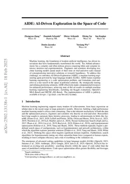 AIDE: AI-Driven Exploration in the Space of Code