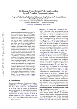 Rethinking Diverse Human Preference Learning through Principal Component Analysis