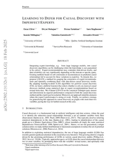 Learning to Defer for Causal Discovery with Imperfect Experts