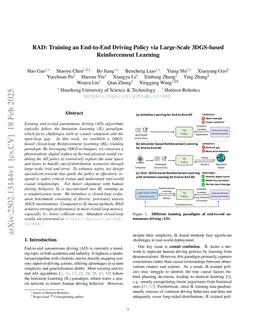 RAD: Training an End-to-End Driving Policy via Large-Scale 3DGS-based Reinforcement Learning