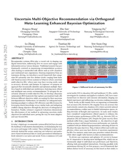 Uncertain Multi-Objective Recommendation via Orthogonal Meta-Learning Enhanced Bayesian Optimization