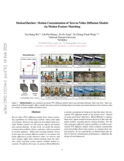 MotionMatcher: Motion Customization of Text-to-Video Diffusion Models via Motion Feature Matching