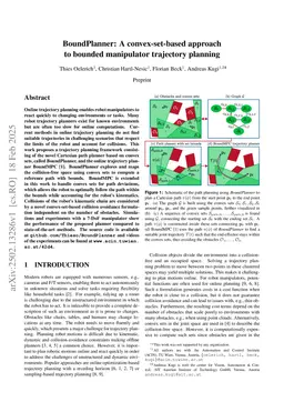 BoundPlanner: A convex-set-based approach to bounded manipulator trajectory planning