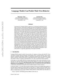 Language Models Can Predict Their Own Behavior