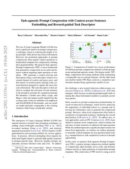 Task-agnostic Prompt Compression with Context-aware Sentence Embedding and Reward-guided Task Descriptor