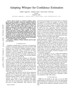 Adopting Whisper for Confidence Estimation