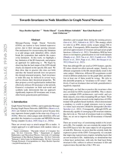 Towards Invariance to Node Identifiers in Graph Neural Networks