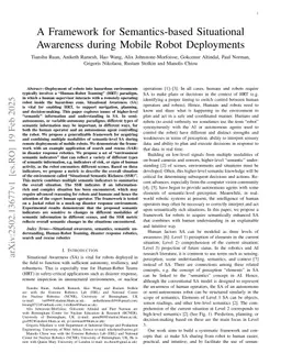 A Framework for Semantics-based Situational Awareness during Mobile Robot Deployments