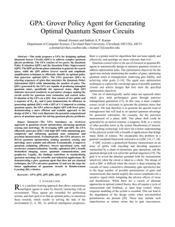 GPA: Grover Policy Agent for Generating Optimal Quantum Sensor Circuits