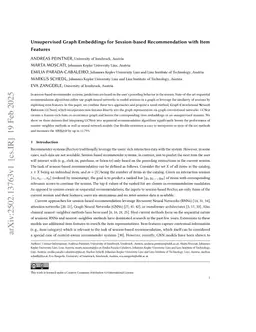 Unsupervised Graph Embeddings for Session-based Recommendation with Item Features