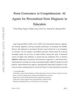 From Correctness to Comprehension: AI Agents for Personalized Error Diagnosis in Education