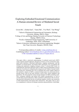 Exploring Embodied Emotional Communication: A Human-oriented Review of Mediated Social Touch