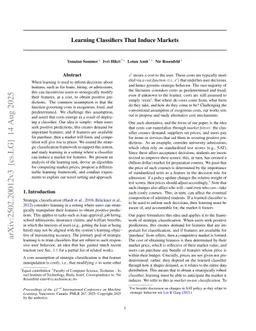 Learning Classifiers That Induce Markets