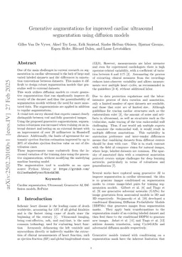 Generative augmentations for improved cardiac ultrasound segmentation using diffusion models