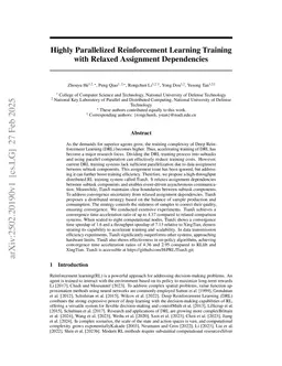 Highly Parallelized Reinforcement Learning Training with Relaxed Assignment Dependencies