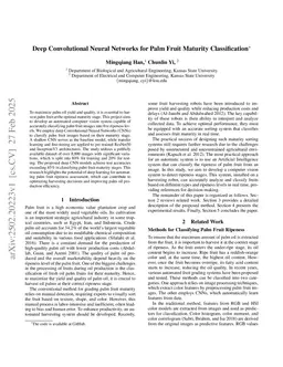Deep Convolutional Neural Networks for Palm Fruit Maturity Classification