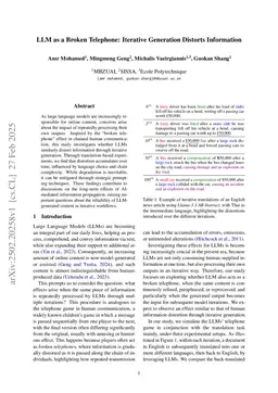 LLM as a Broken Telephone: Iterative Generation Distorts Information