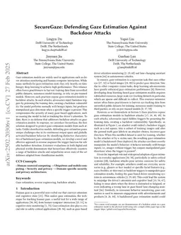 SecureGaze: Defending Gaze Estimation Against Backdoor Attacks