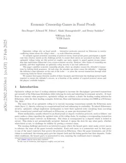 Economic Censorship Games in Fraud Proofs