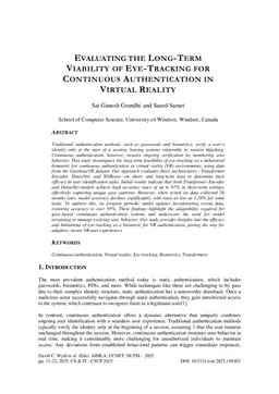 Evaluating the long-term viability of eye-tracking for continuous authentication in virtual reality