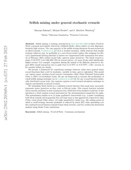 Selfish mining under general stochastic rewards