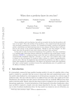 When does a predictor know its own loss?
