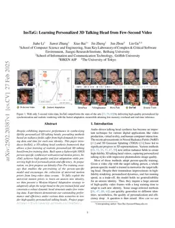 InsTaG: Learning Personalized 3D Talking Head from Few-Second Video