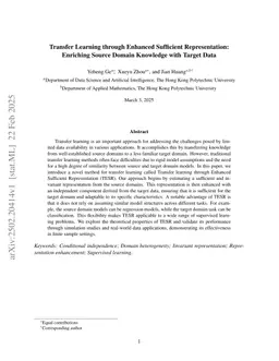 Transfer Learning through Enhanced Sufficient Representation: Enriching Source Domain Knowledge with Target Data