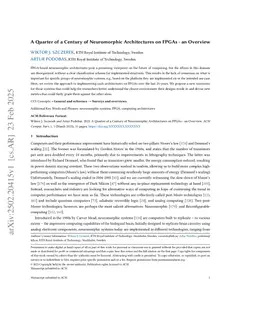 A Quarter of a Century of Neuromorphic Architectures on FPGAs -- an Overview