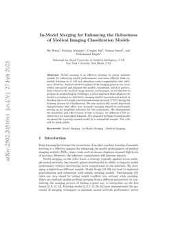 In-Model Merging for Enhancing the Robustness of Medical Imaging Classification Models