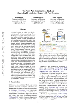 The Noisy Path from Source to Citation: Measuring How Scholars Engage with Past Research