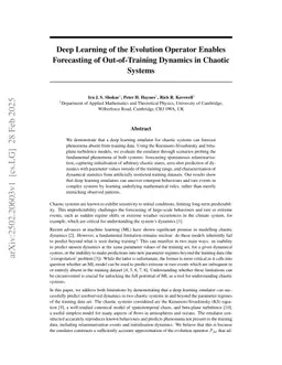 Deep Learning of the Evolution Operator Enables Forecasting of Out-of-Training Dynamics in Chaotic Systems