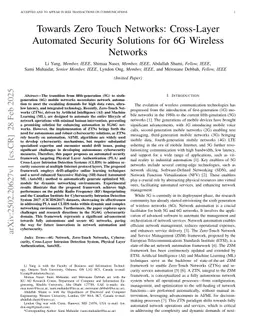 Towards Zero Touch Networks: Cross-Layer Automated Security Solutions for 6G Wireless Networks