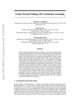 Lattice Protein Folding with Variational Annealing