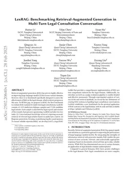 LexRAG: Benchmarking Retrieval-Augmented Generation in Multi-Turn Legal Consultation Conversation