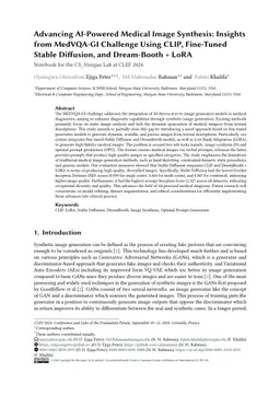 Advancing AI-Powered Medical Image Synthesis: Insights from MedVQA-GI Challenge Using CLIP, Fine-Tuned Stable Diffusion, and Dream-Booth + LoRA