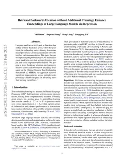 Retrieval Backward Attention without Additional Training: Enhance Embeddings of Large Language Models via Repetition
