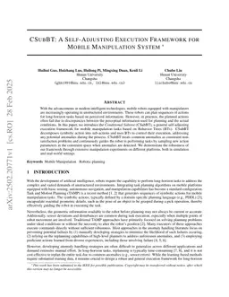 CSubBT: A Self-Adjusting Execution Framework for Mobile Manipulation System