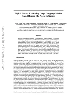 Digital Player: Evaluating Large Language Models based Human-like Agent in Games