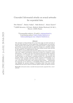 Concealed Adversarial attacks on neural networks for sequential data