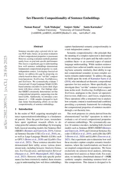 Set-Theoretic Compositionality of Sentence Embeddings