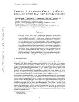 Capability Localization: Capabilities Can be Localized rather than Individual Knowledge