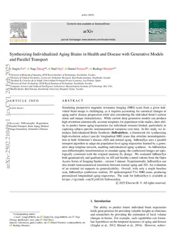 Synthesizing Individualized Aging Brains in Health and Disease with Generative Models and Parallel Transport