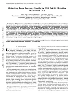 Optimizing Large Language Models for ESG Activity Detection in Financial Texts