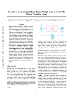 Causality Is Key to Understand and Balance Multiple Goals in Trustworthy ML and Foundation Models