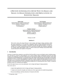 A Review on Generative AI For Text-To-Image and Image-To-Image Generation and Implications To Scientific Images