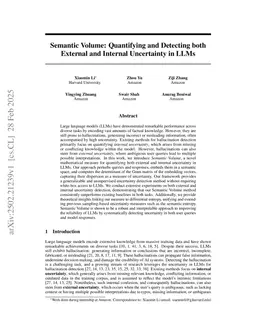 Semantic Volume: Quantifying and Detecting both External and Internal Uncertainty in LLMs