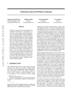 Clustering Context in Off-Policy Evaluation