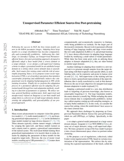 Unsupervised Parameter Efficient Source-free Post-pretraining