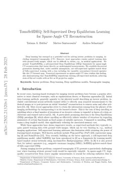 TomoSelfDEQ: Self-Supervised Deep Equilibrium Learning for Sparse-Angle CT Reconstruction